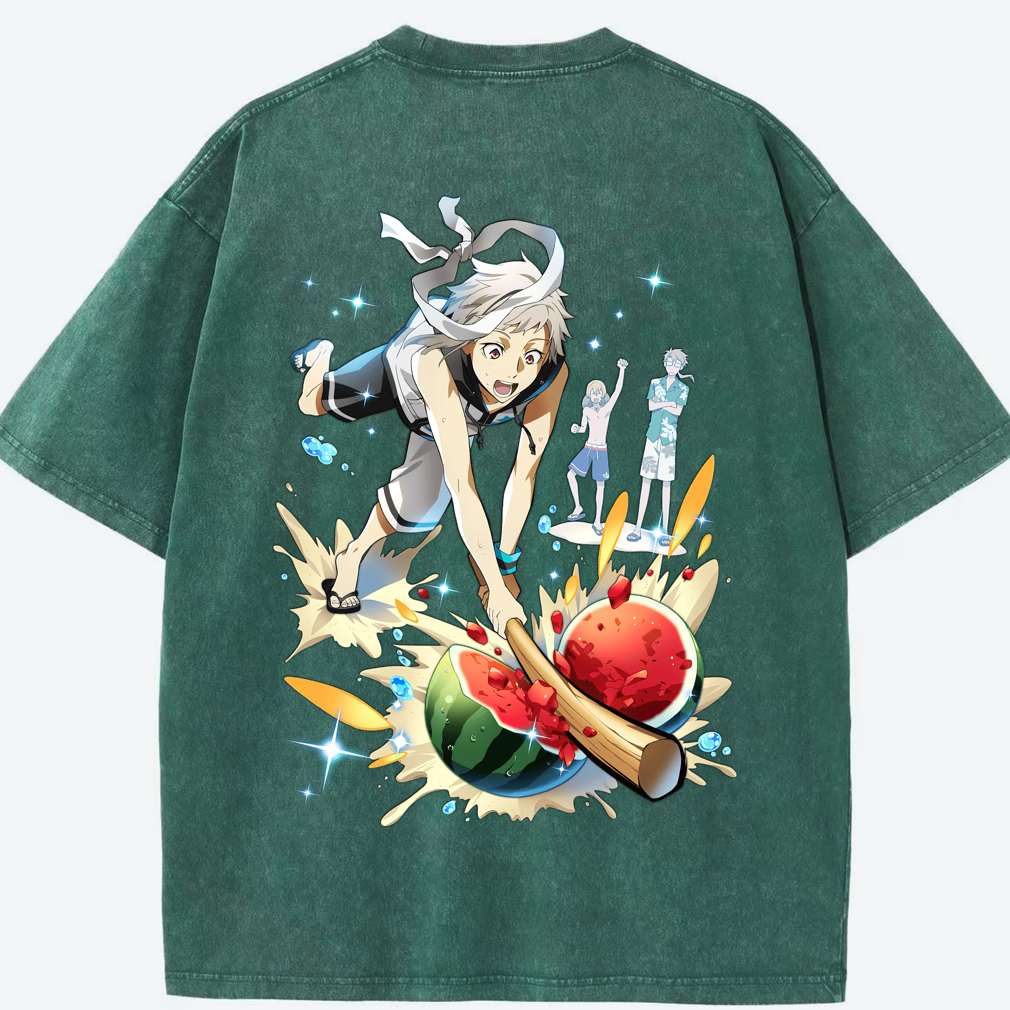 （画像用） 文豪ストレイドッグス Bungo Stray Dogs 綿100% ヴィンテージ風 半袖Tシャツ（背面プリント）